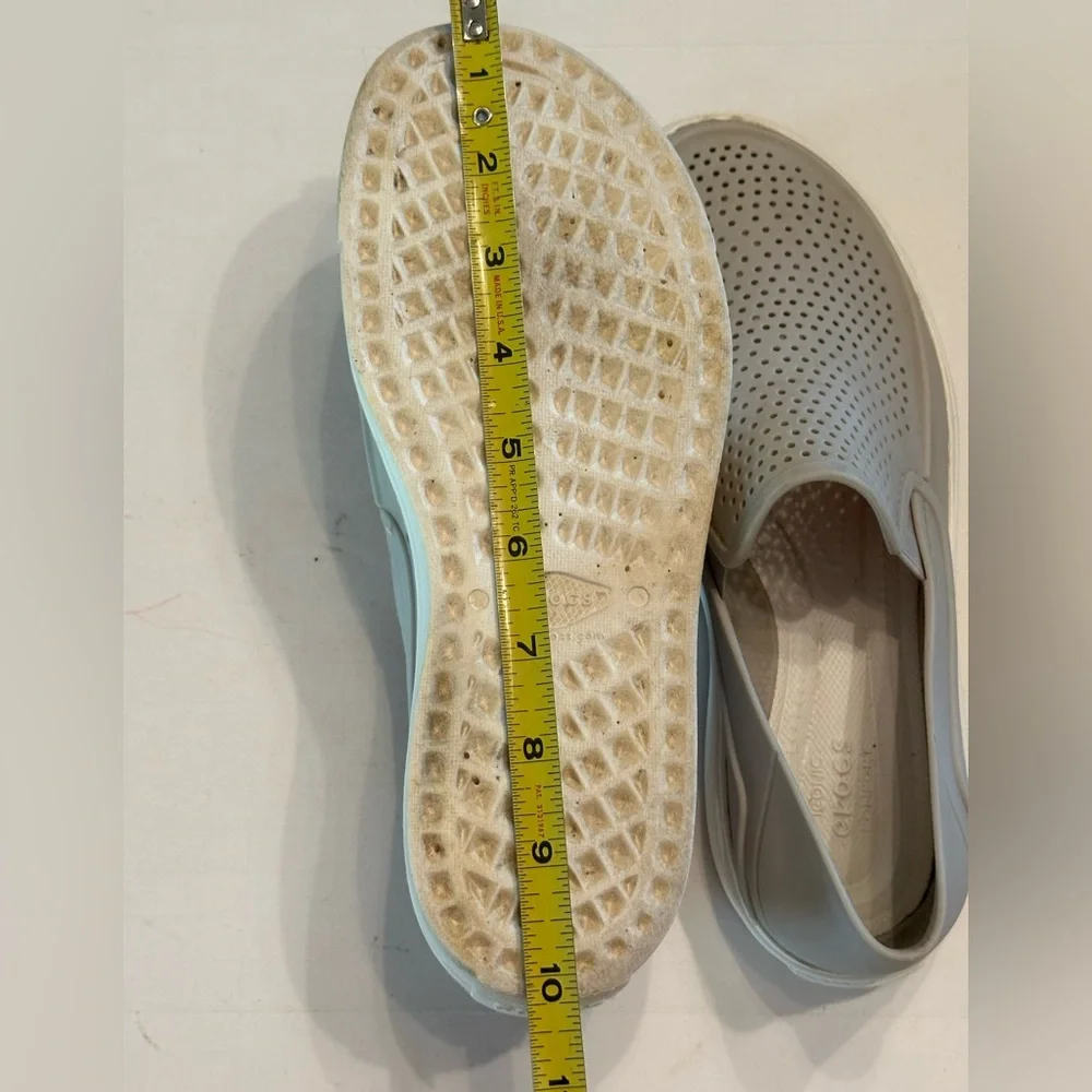 CROCS Iconic Comfort White Perforated Loafers - Picture 8 of 8